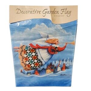 Evergreen Silk Reflections Garden Flag Jim Shore Christmas Angel 12.5" X 18"